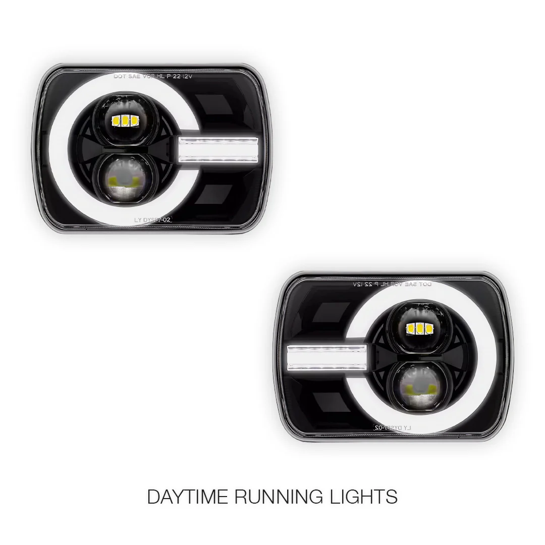 Ford F-250 RM / RN (2001 - 2006) LED Halo DRL Headlights LH + RH - Image 2