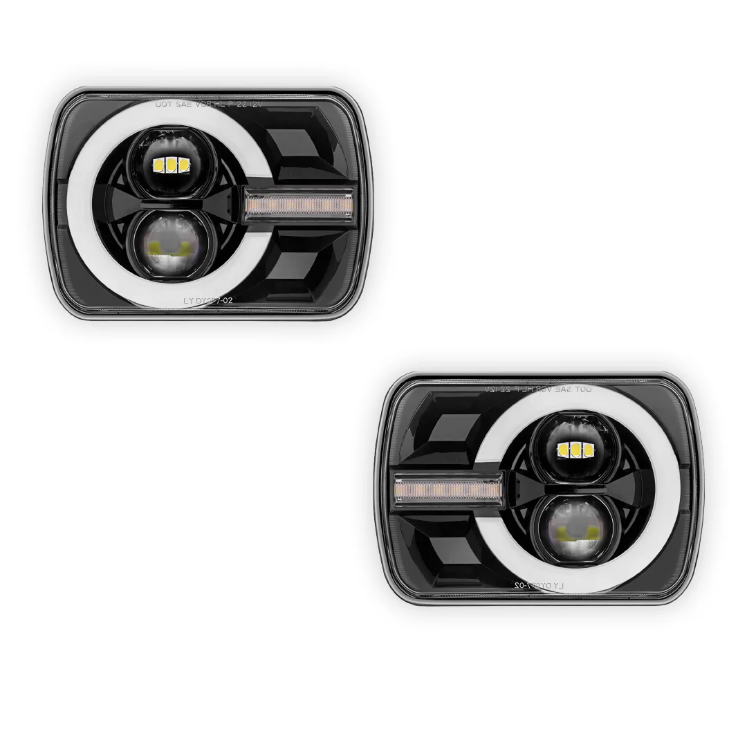 Ford F-250 RM / RN (2001 - 2006) LED Halo DRL Headlights LH + RH - Image 6
