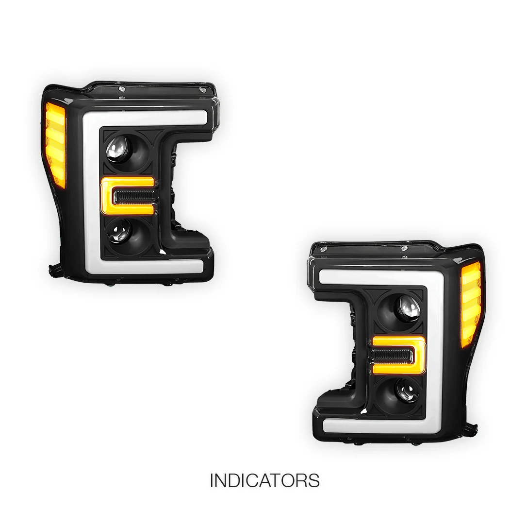 Ford F-450 Super Duty (2017 - 2019) LED DRL Dual Projector Headlights LH + RH - Image 3