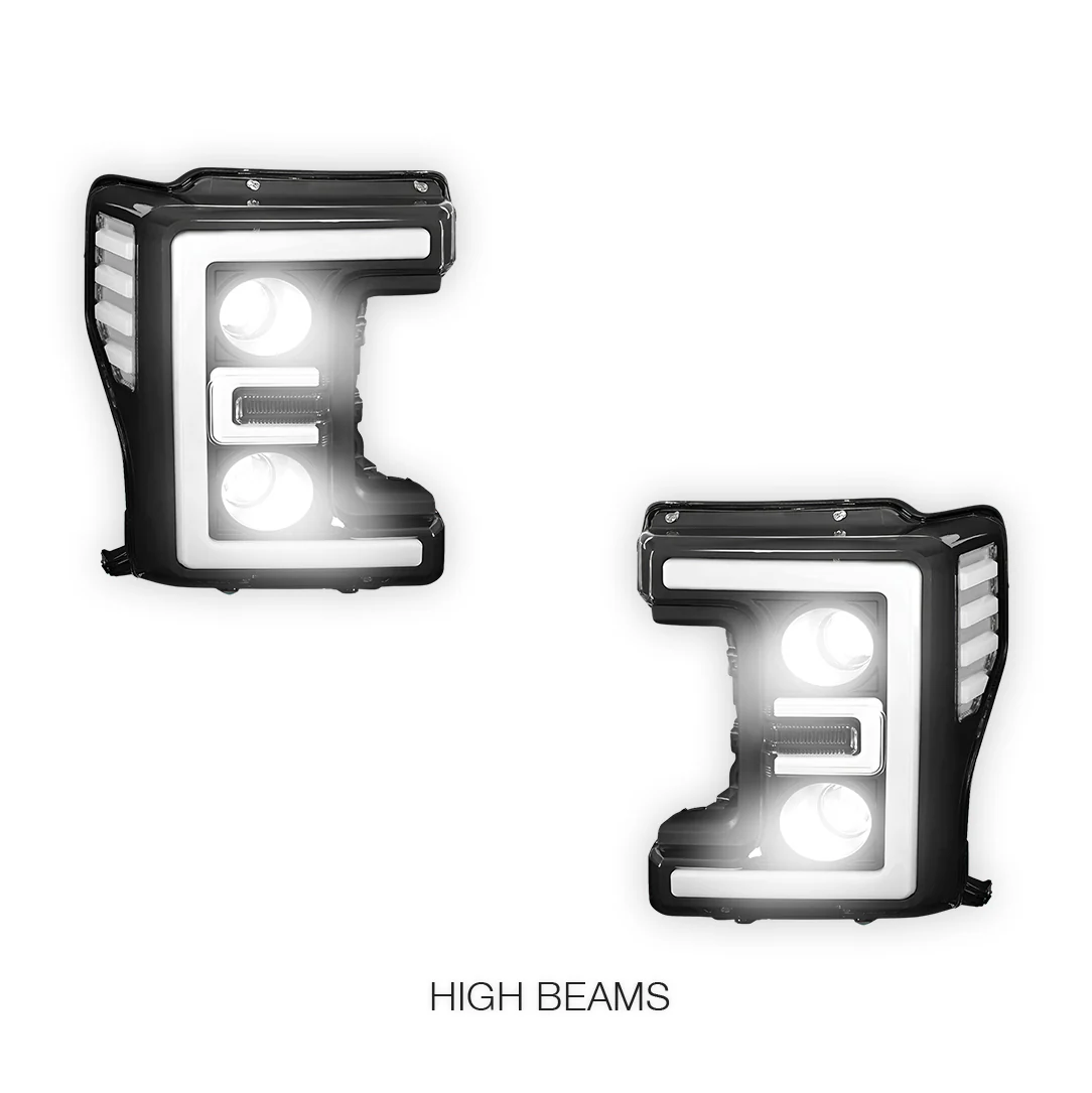 Ford F-450 Super Duty (2017 - 2019) LED DRL Dual Projector Headlights LH + RH - Image 5