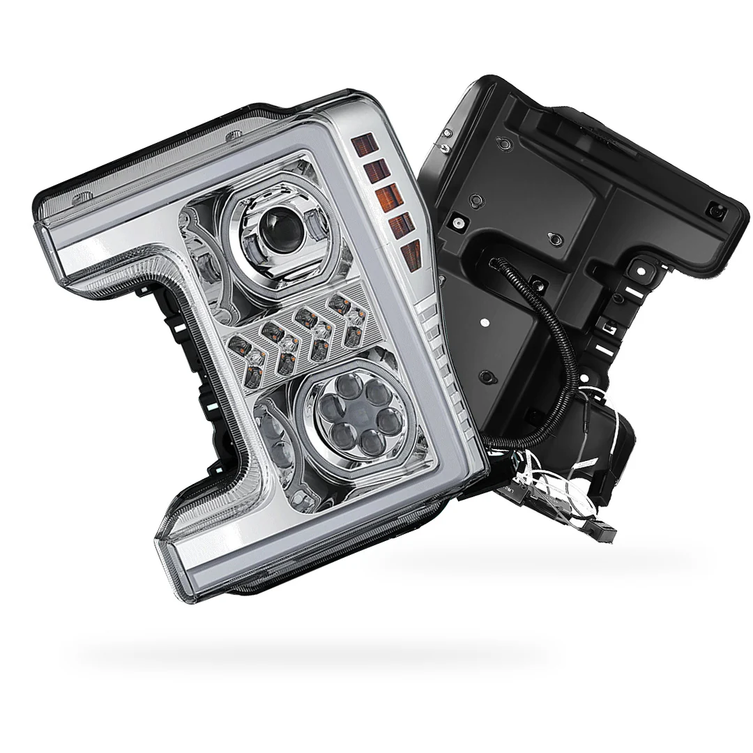 Ford F-450 Super Duty (2017 - 2019) Sequential Turn Signal LED DRL Projector Headlights LH + RH - Image 7