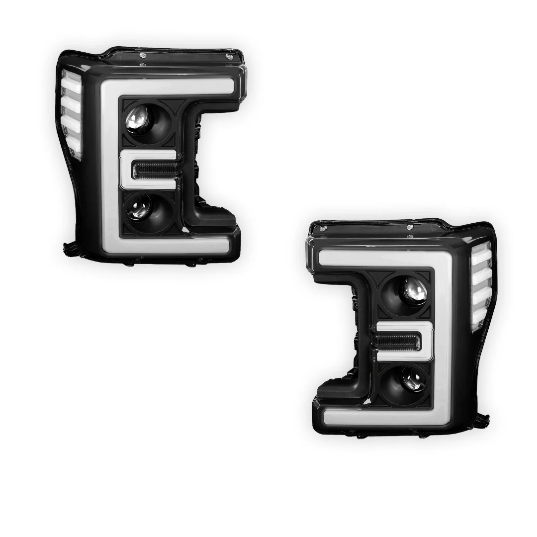Ford F-550 Super Duty (2017 - 2019) LED DRL Dual Projector Headlights LH + RH - Image 6