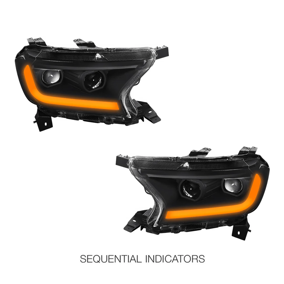 Ford Ranger (2019 - 2022) Sequential Signal Start-Up LED DRL Projector Headlights LH + RH - Image 9