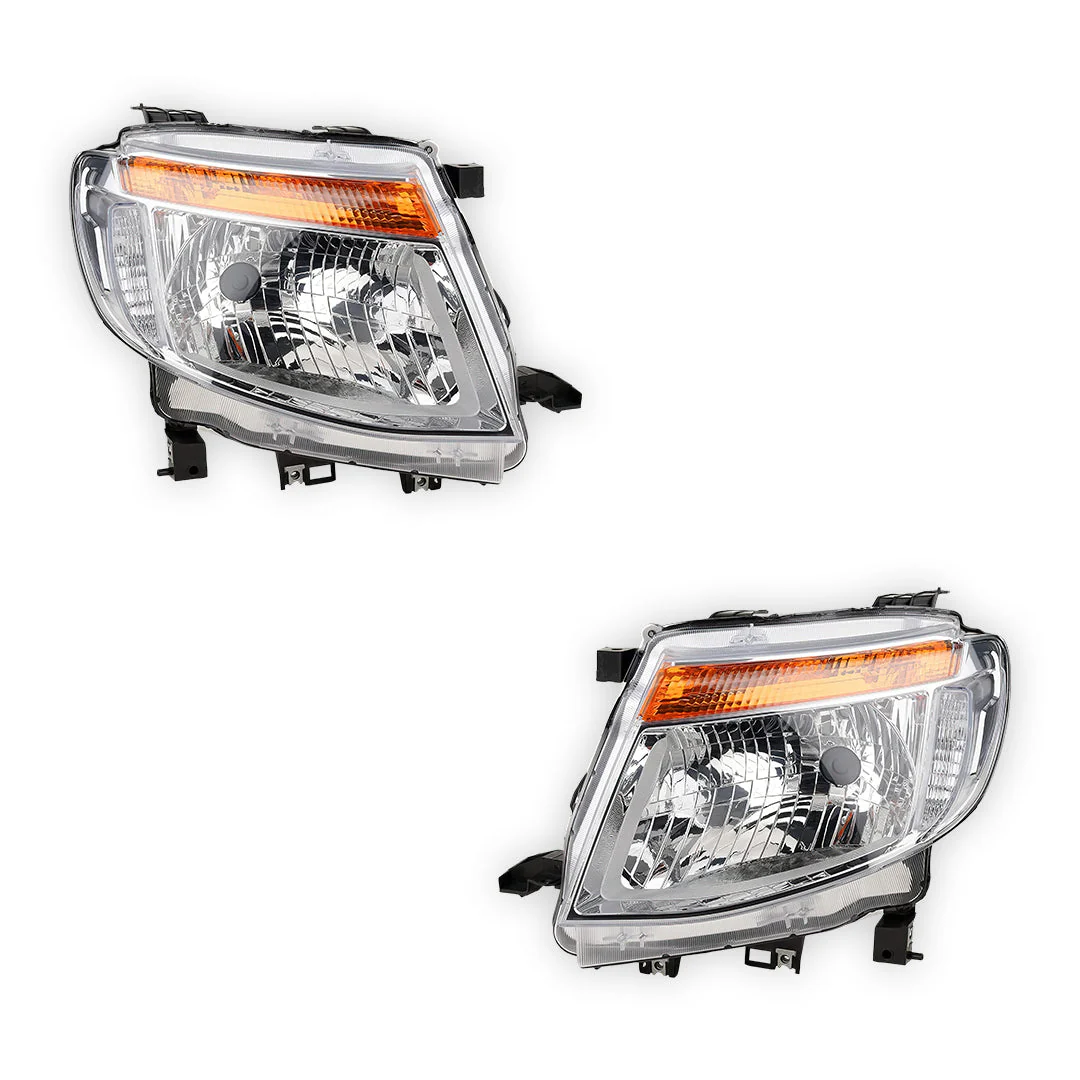 Ford Ranger PX MK1 (2011 - 2015) Chrome OEM Style Headlights LH + RH - Image 2