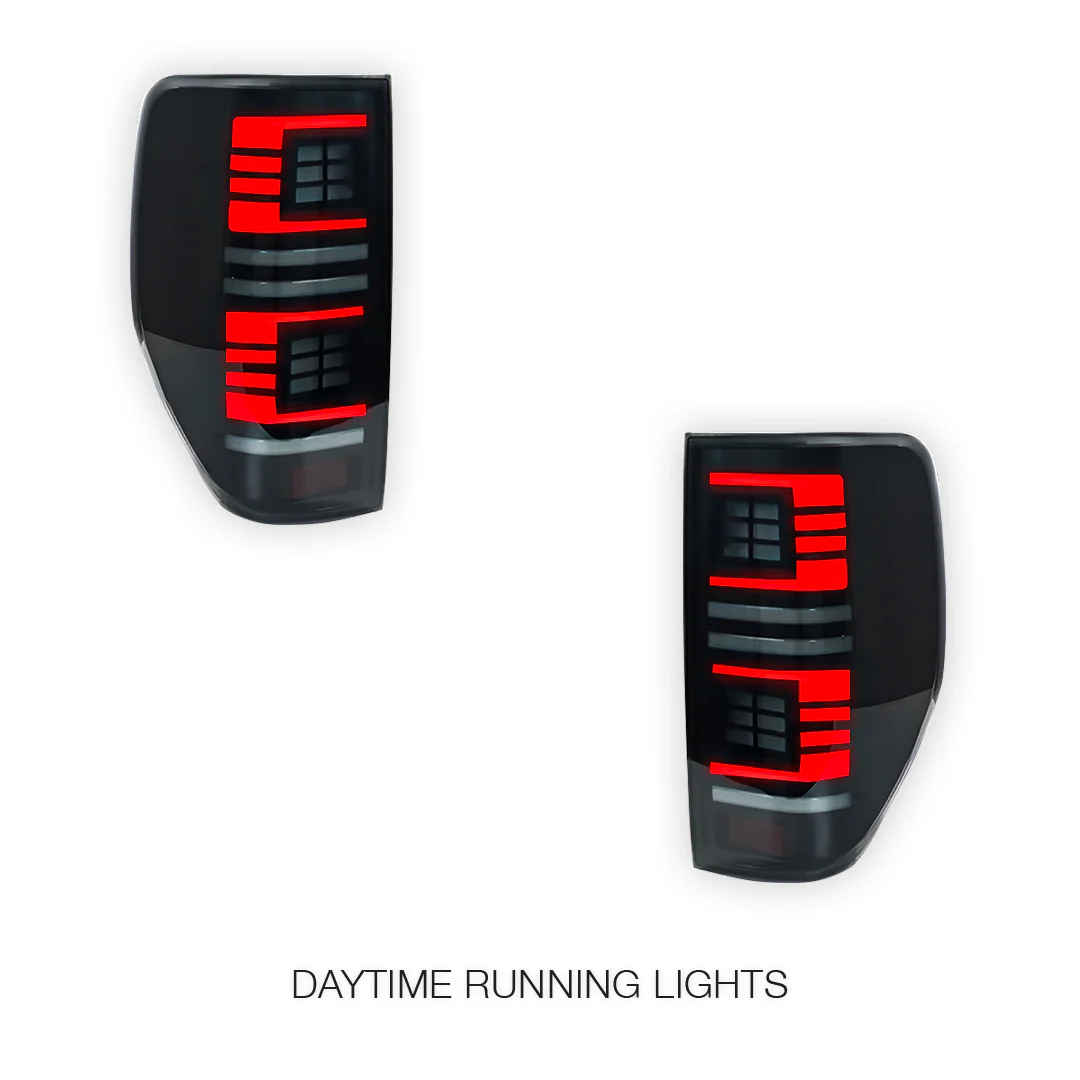 Ford Ranger PX MK1 MK2 MK3 (2011 - 2022) Smoked Block 3D Stripe Bars Sequential Tail Lights LH + RH - Image 3