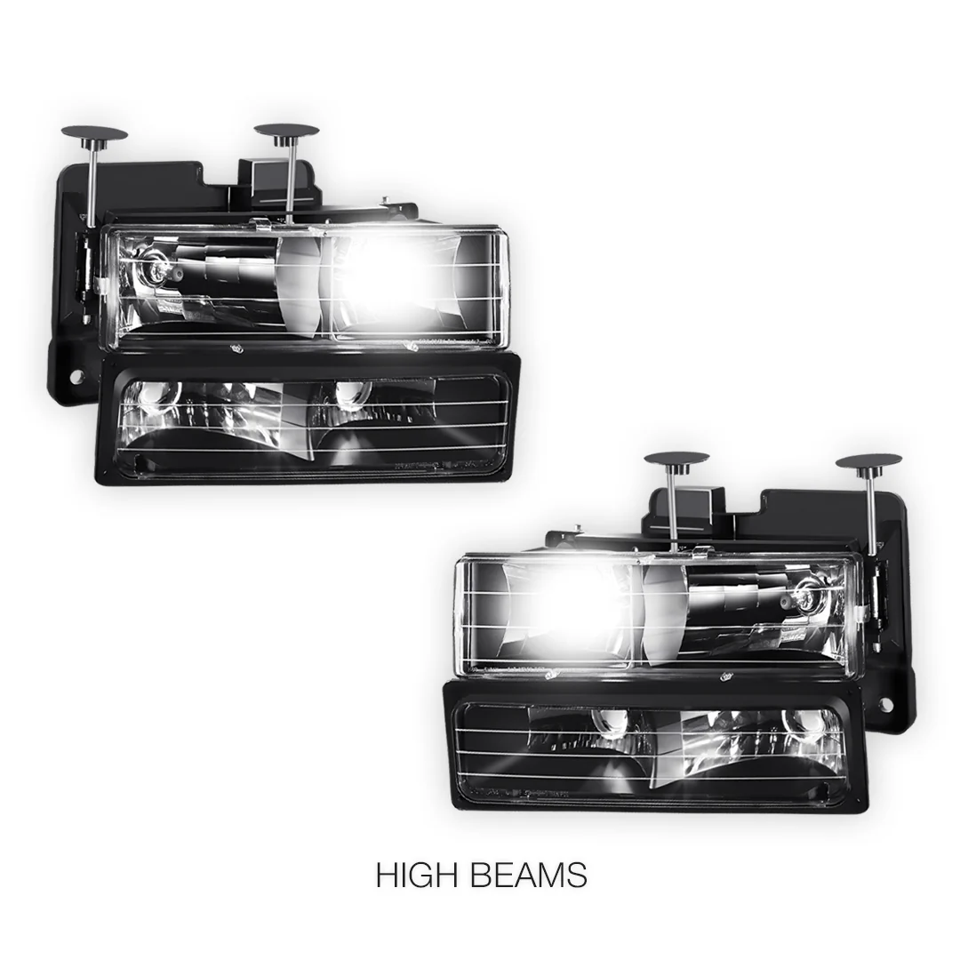 GMC C1500 Suburban SLE / SLT (1992 - 1999) Pick-Up Headlights and Bumper Lamp LH + RH - Image 5