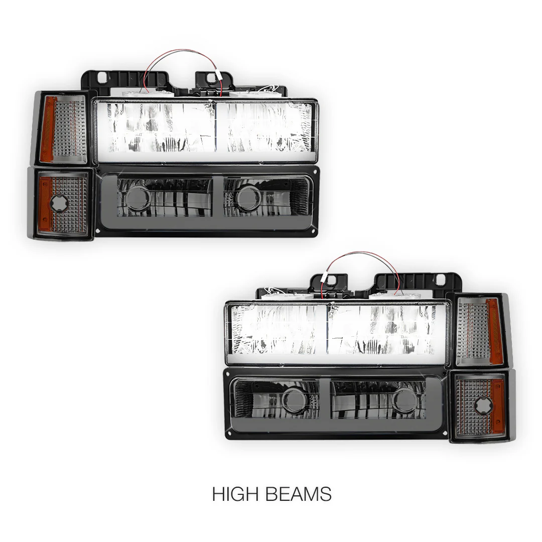 GMC C2500 Suburban Denali / SLE / SLT (1994 - 1999) F - LED Bar DRL Headlights LH + RH - Image 5