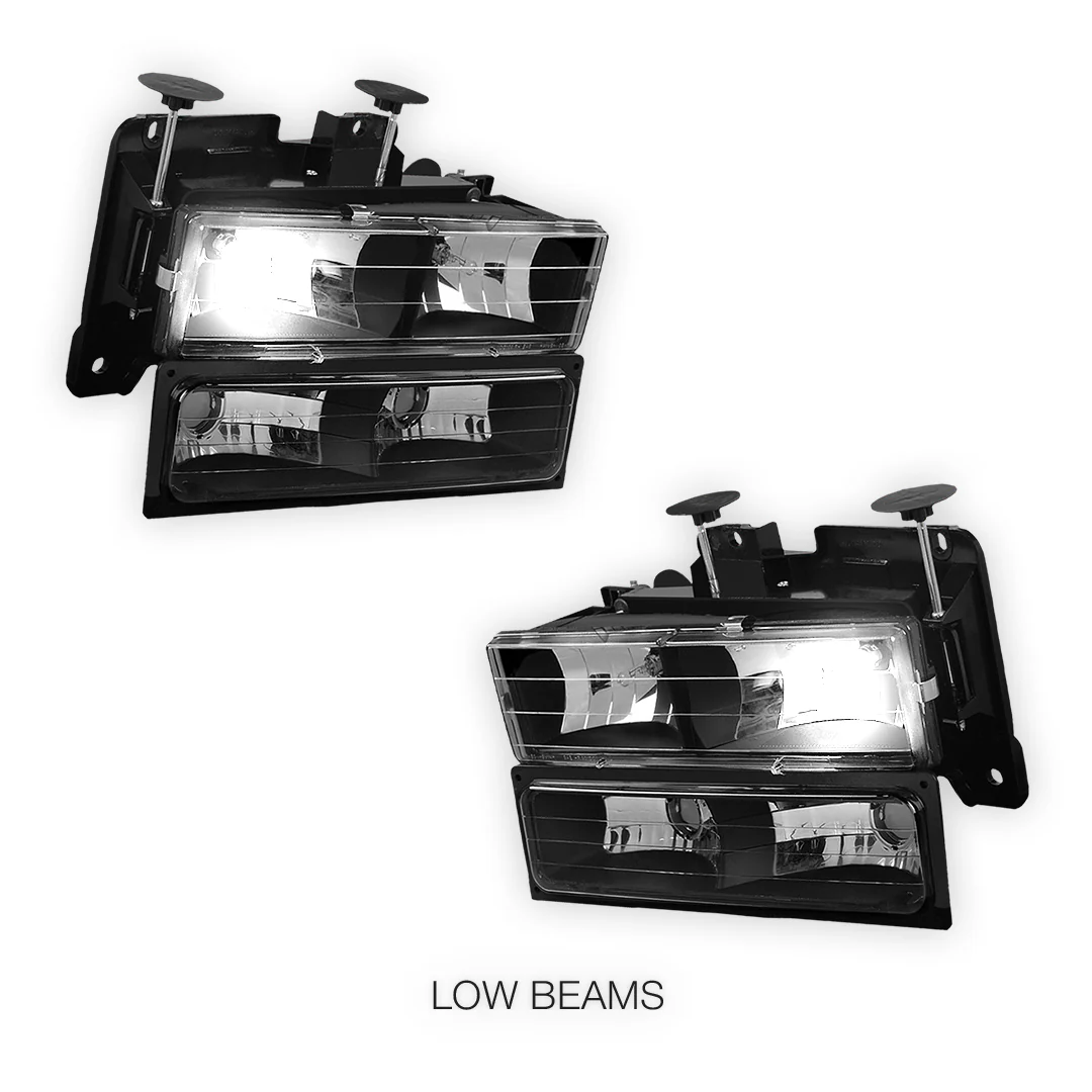 GMC K2500 Suburban SLE / SLT (1992 - 1999) Pick-Up Headlights and Bumper Lamp LH + RH - Image 3