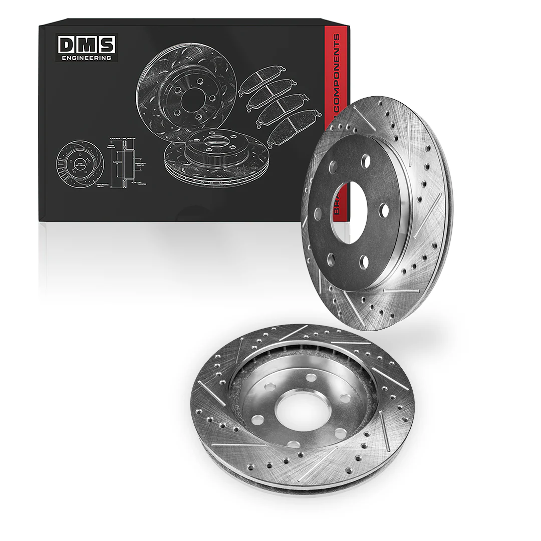 GMC Sierra 1500 LS / LT / SS (1999 - 2006) Front and Rear Drilled & Slotted Brake Rotors and Brake Pads LH + RH - Image 2