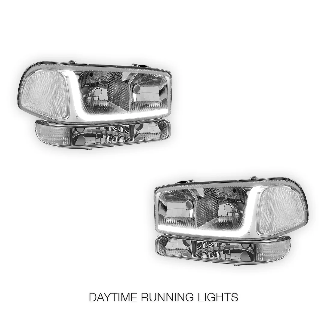 GMC Sierra 2500 HD SL / SLE / SLT (2001 - 2007) LED DRL Headlights LH + RH - Image 27