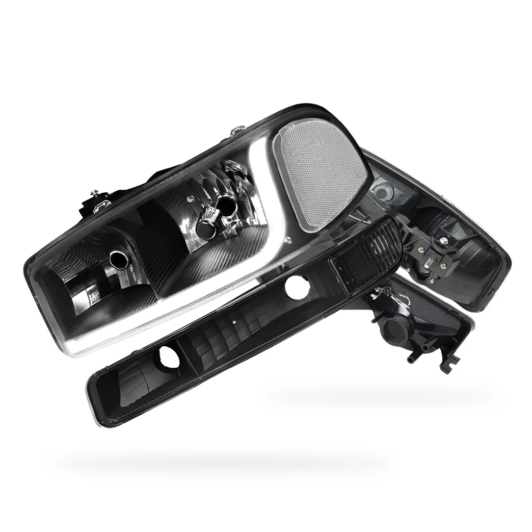 GMC Sierra 2500 HD SL / SLE / SLT (2001 - 2007) LED DRL Headlights LH + RH - Image 3