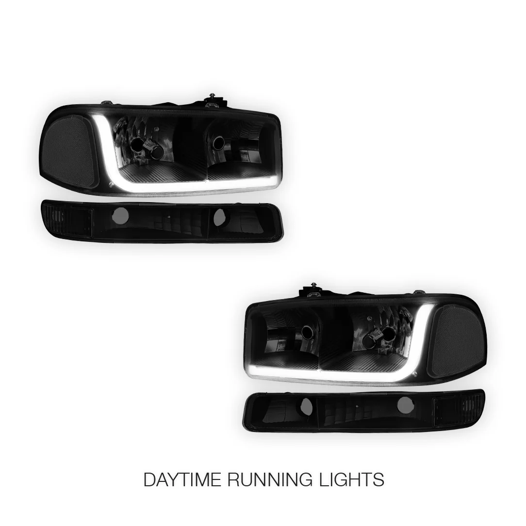 GMC Sierra 2500 HD SL / SLE / SLT (2001 - 2007) LED DRL Headlights LH + RH - Image 32