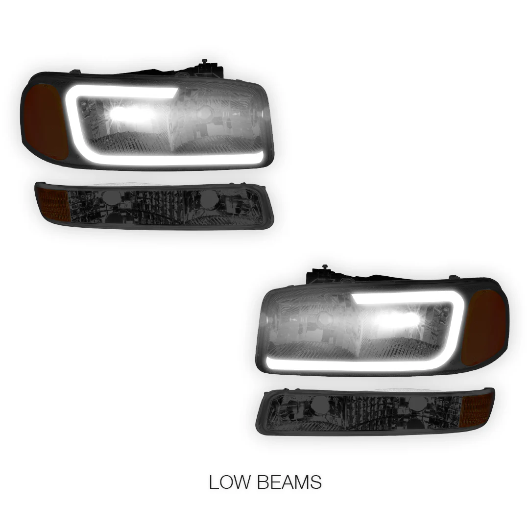 GMC Sierra 2500 HD SL / SLE / SLT (2001 - 2007) Pair LED DRL Headlights LH + RH - Image 4