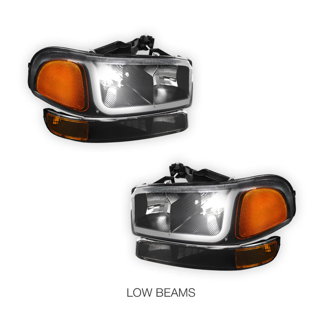 GMC Sierra 2500 SL / SLE / SLT (1999 - 2004) LED DRL Headlights LH + RH - Image 11