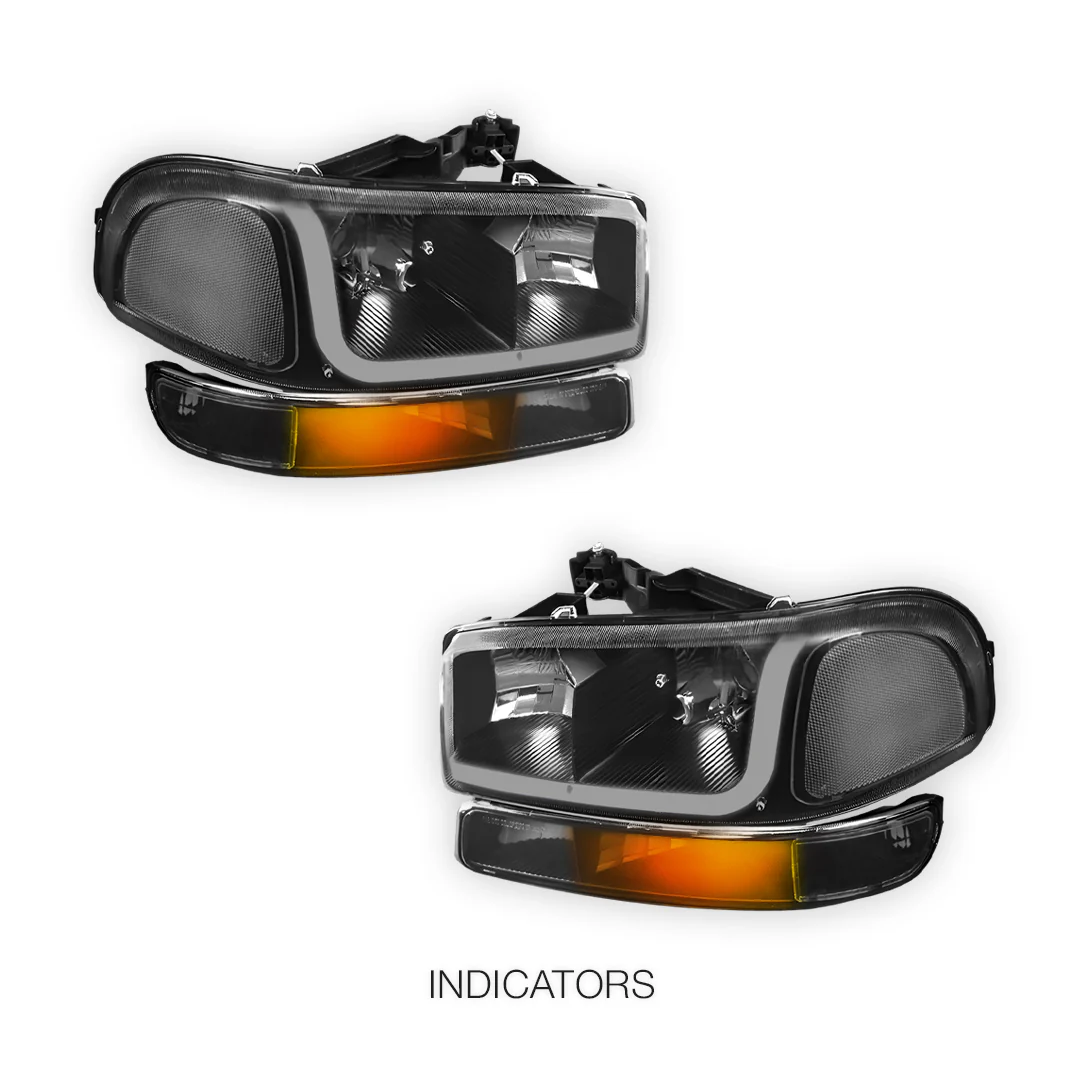 GMC Sierra 2500 SL / SLE / SLT (1999 - 2004) LED DRL Headlights LH + RH - Image 15