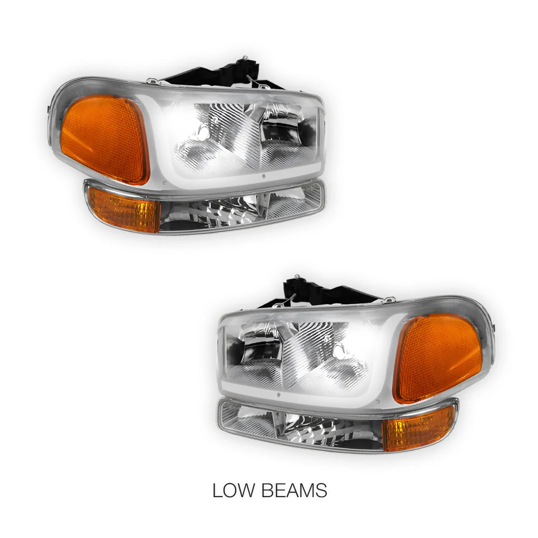 GMC Sierra 2500 SL / SLE / SLT (1999 - 2004) LED DRL Headlights LH + RH - Image 20