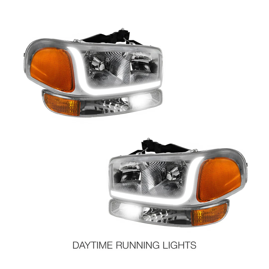 GMC Sierra 2500 SL / SLE / SLT (1999 - 2004) LED DRL Headlights LH + RH - Image 21