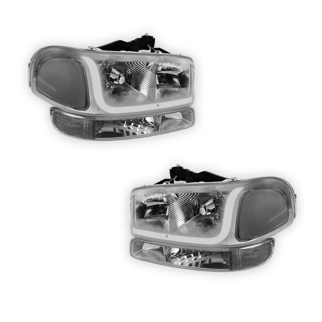 GMC Sierra 2500 SL / SLE / SLT (1999 - 2004) LED DRL Headlights LH + RH - Image 30