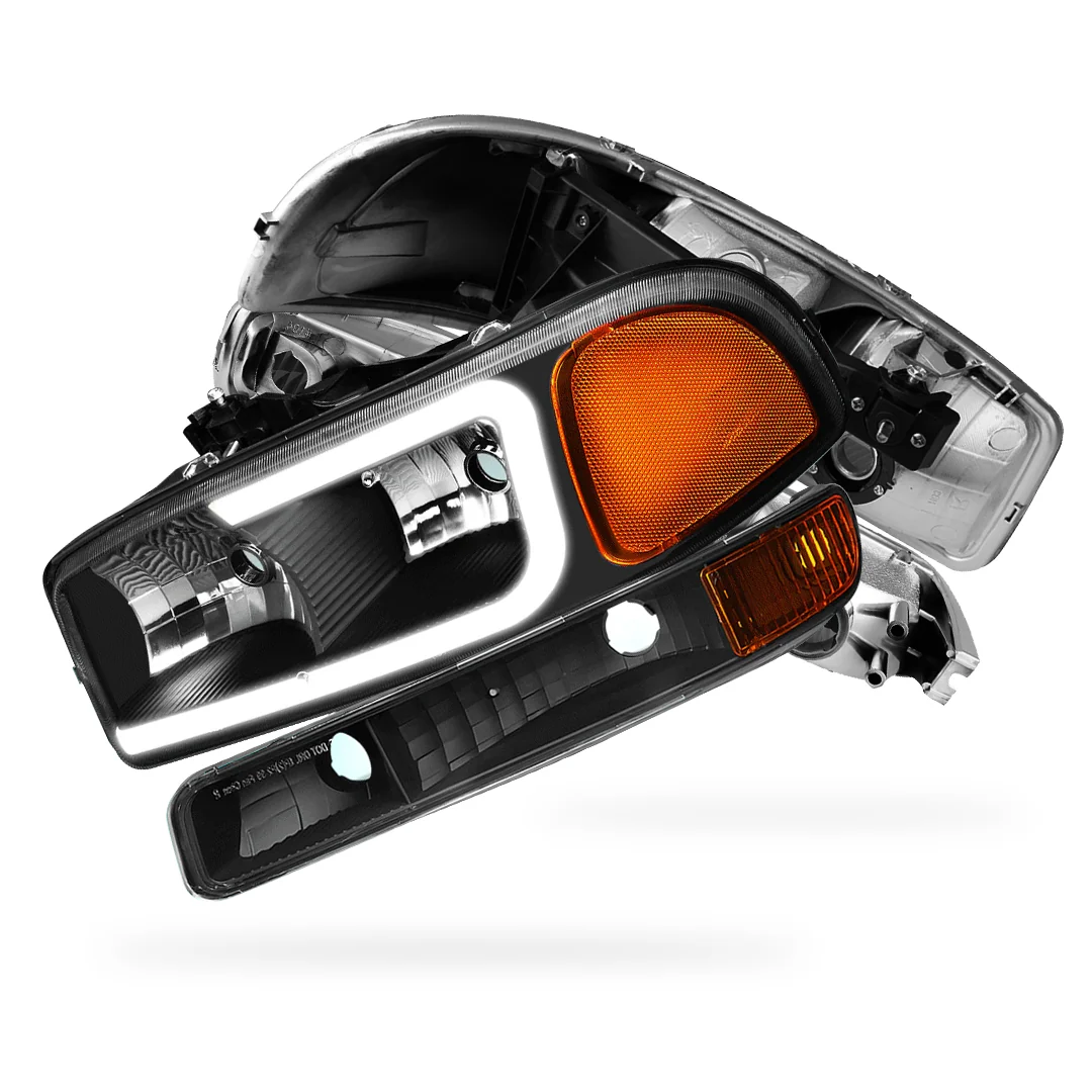 GMC Sierra 2500 SL / SLE / SLT (1999 - 2004) Pair LED DRL Headlights LH + RH - Image 25