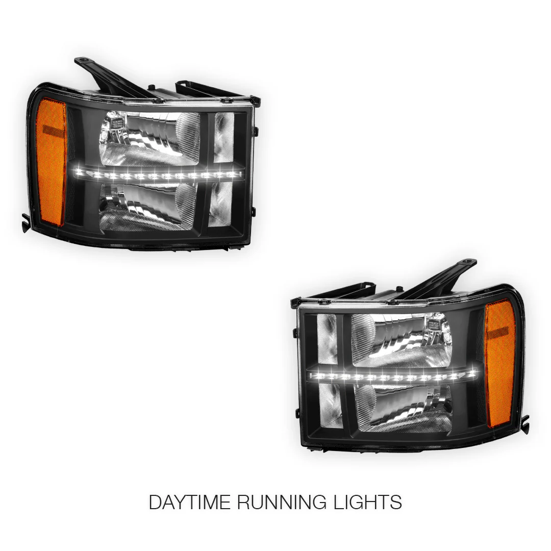 GMC Sierra 3500 Denali / SLE / SLT (2007 - 2014) LED DRL Headlights LH + RH - Image 2