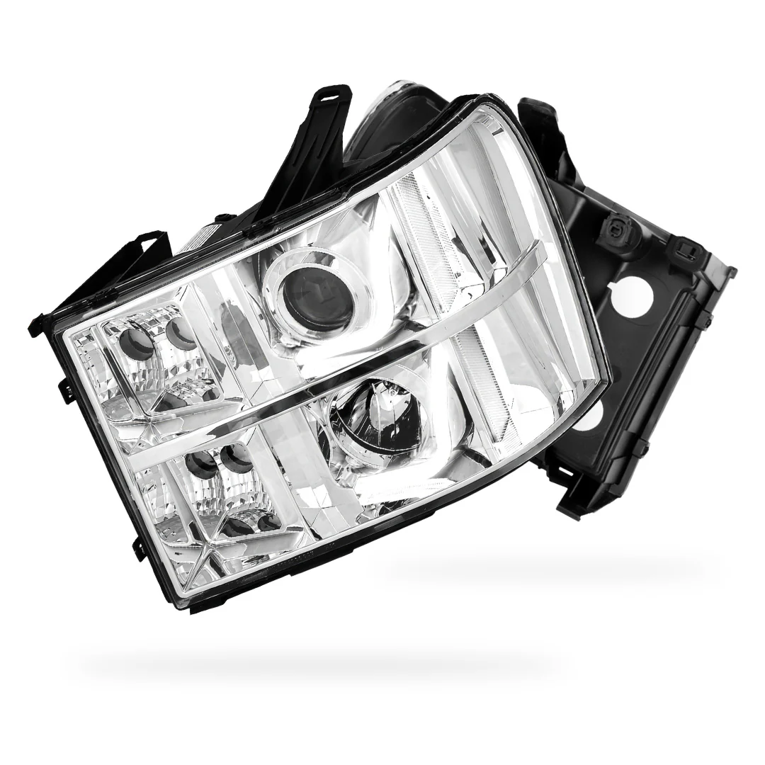 GMC Sierra 3500 Denali / SLE / SLT (2007 - 2014) LED DRL Projector Headlights LH + RH - Image 7