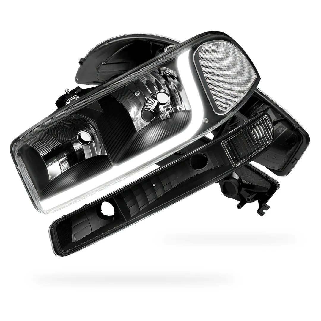 GMC Sierra 3500 SL / SLE / SLT (2001 - 2007) LED DRL Headlights LH + RH - Image 13