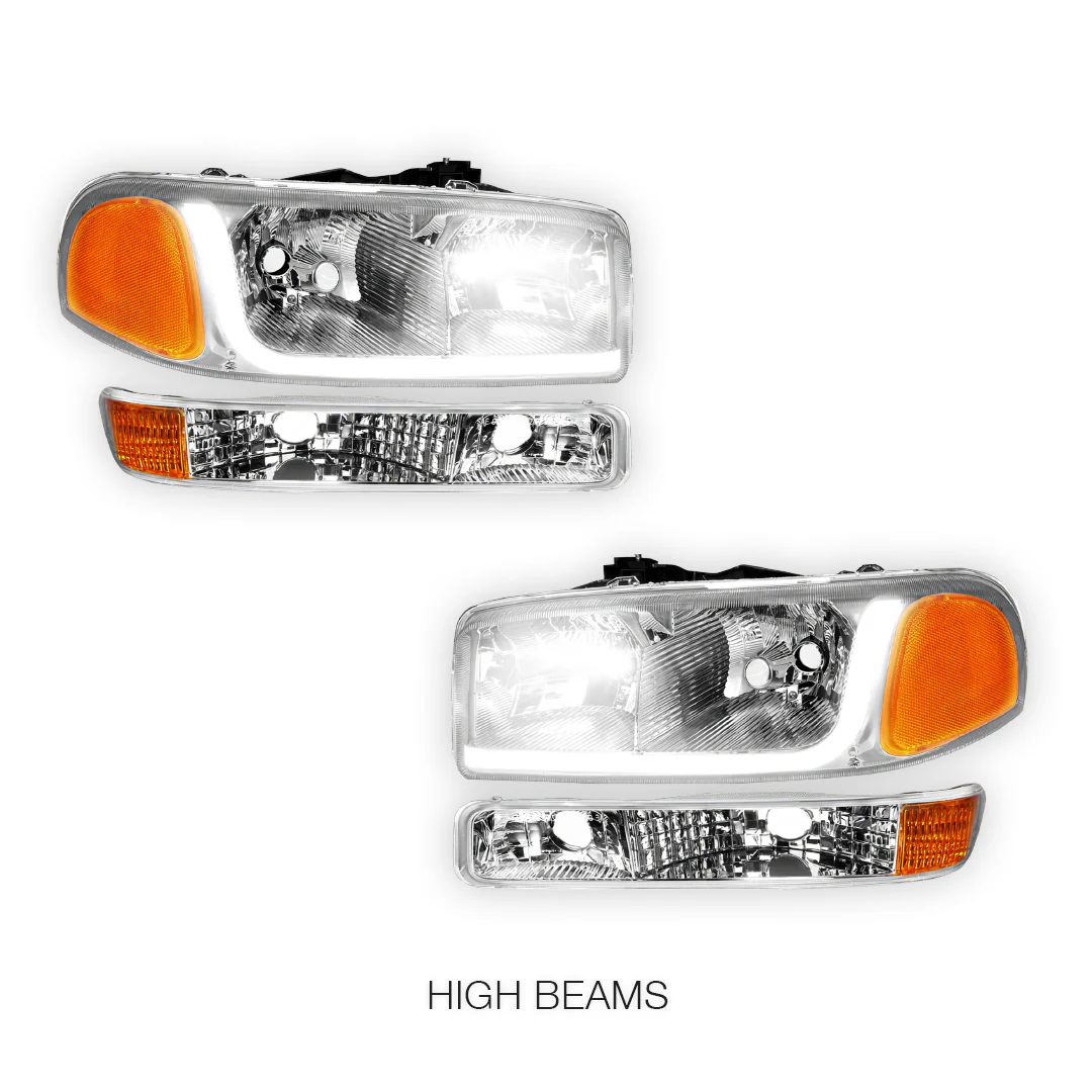 GMC Sierra 3500 SL / SLE / SLT (2001 - 2007) LED DRL Headlights LH + RH - Image 23