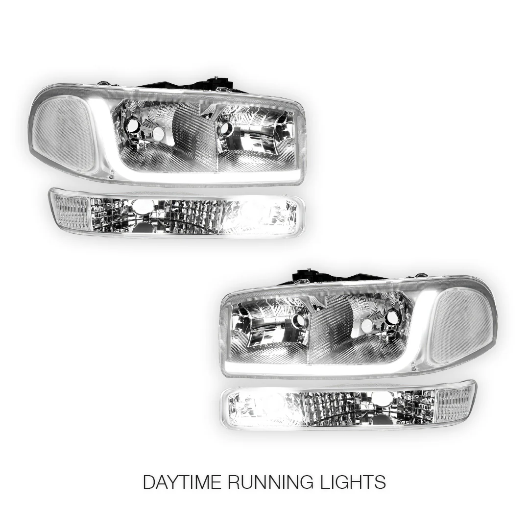 GMC Sierra 3500 SL / SLE / SLT (2001 - 2007) LED DRL Headlights LH + RH - Image 26