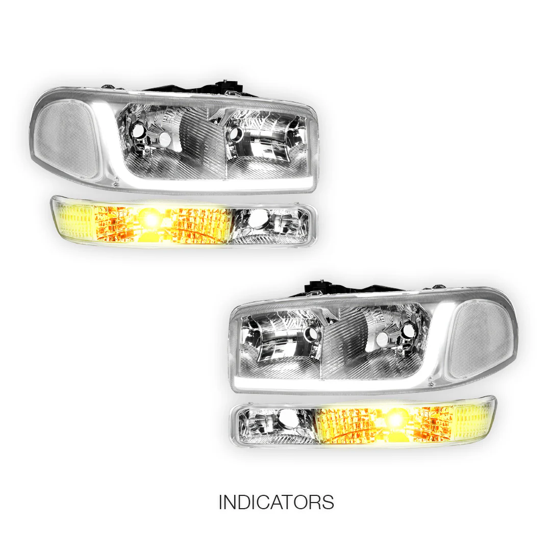 GMC Sierra 3500 SL / SLE / SLT (2001 - 2007) LED DRL Headlights LH + RH - Image 27