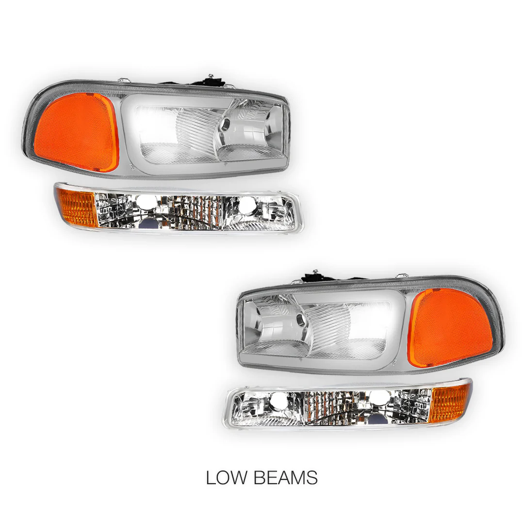 GMC Sierra 3500 SL / SLE / SLT (2001 - 2007) Pair LED DRL Headlights LH + RH - Image 22