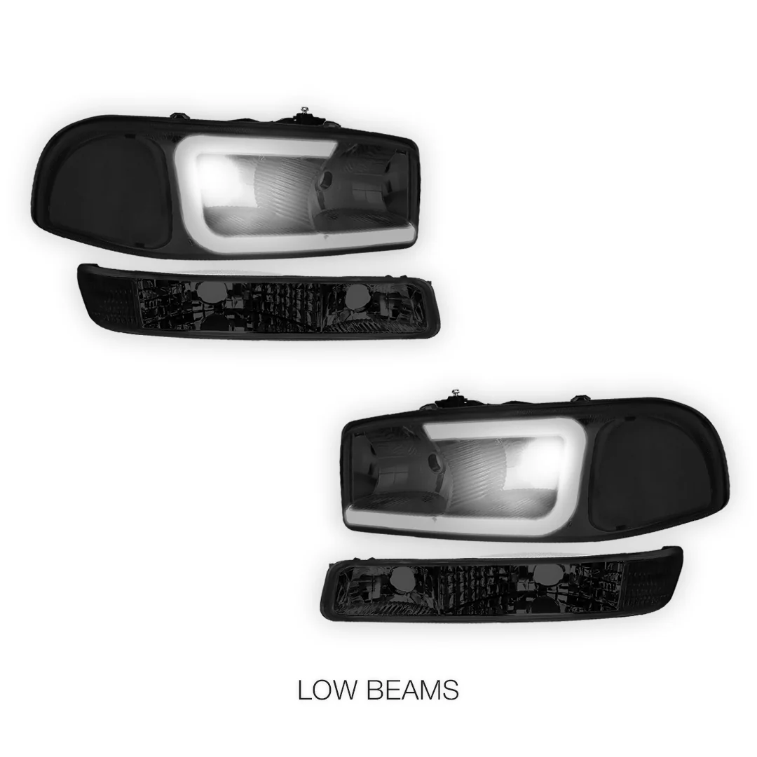 GMC Sierra 3500 SL / SLE / SLT (2001 - 2007) Pair LED DRL Headlights LH + RH - Image 34