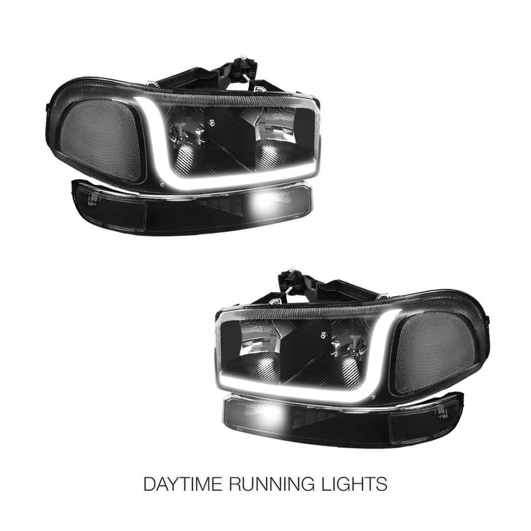 GMC Yukon SL / SLE / SLT (1999 - 2006) LED DRL Headlights LH + RH - Image 14