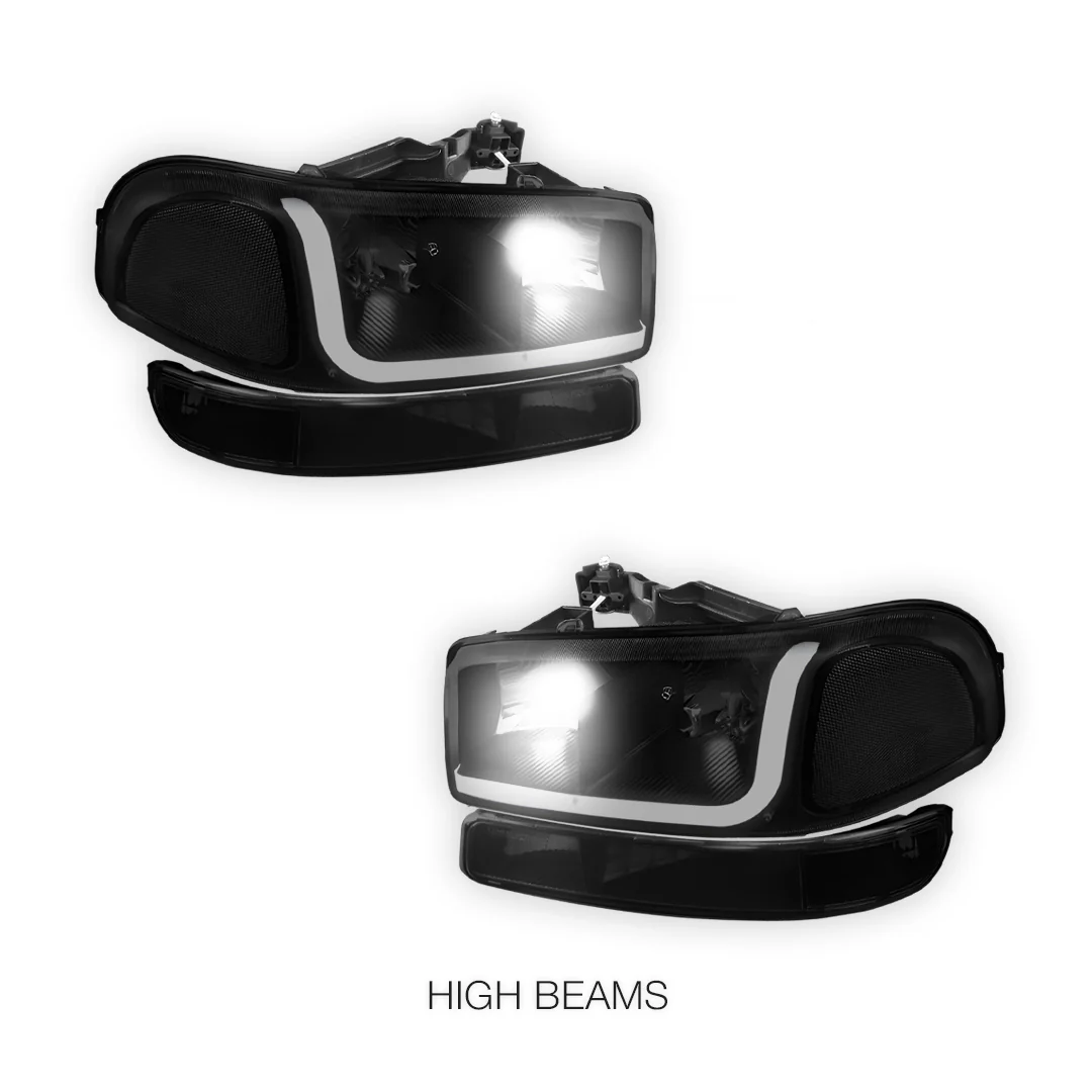 GMC Yukon SL / SLE / SLT (1999 - 2006) LED DRL Headlights LH + RH - Image 5