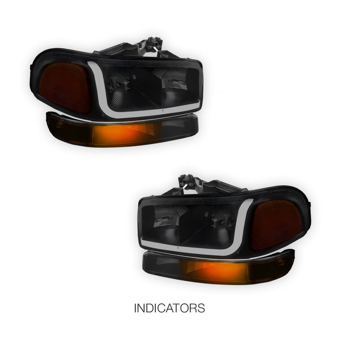 GMC Yukon SL / SLE / SLT (1999 - 2006) LED DRL Headlights LH + RH - Image 9