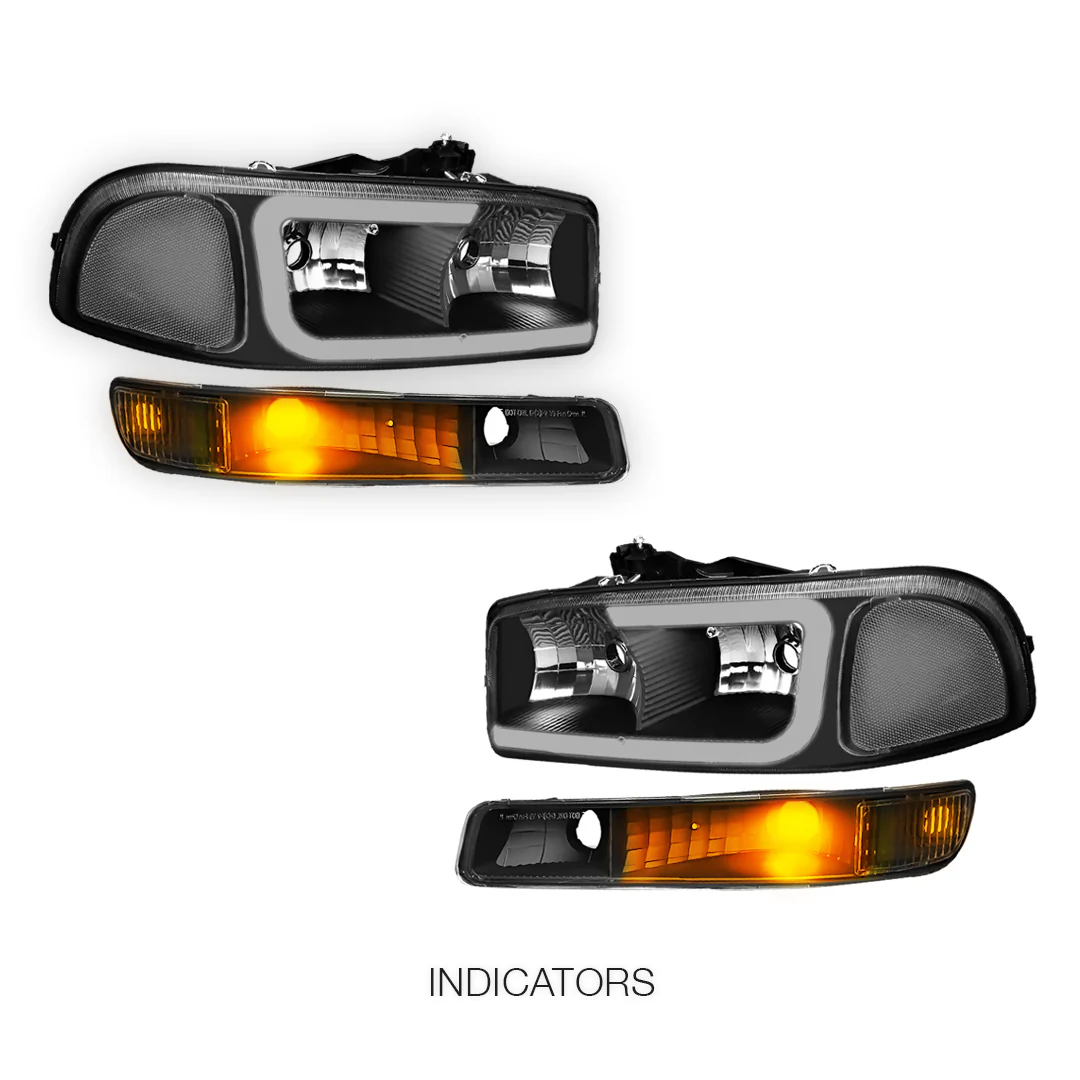 GMC Yukon SL / SLE / SLT (1999 - 2006) Pair LED DRL Headlights LH + RH - Image 15