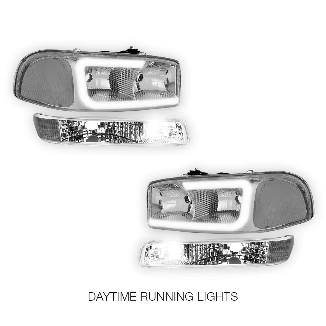 GMC Yukon SL / SLE / SLT (1999 - 2006) Pair LED DRL Headlights LH + RH - Image 26