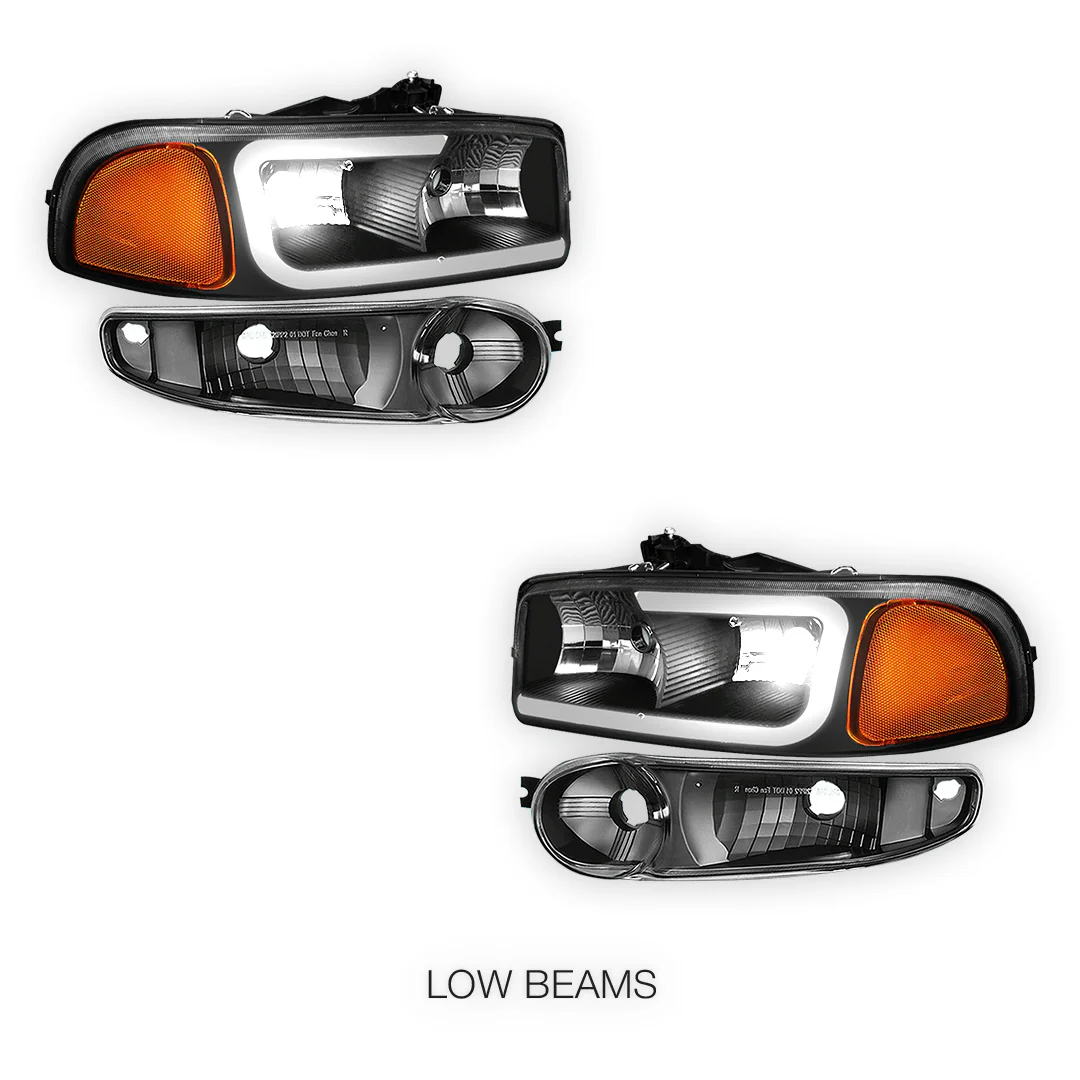 GMC Yukon SL / SLE / SLT (2000 - 2006) LED DRL Headlights LH + RH - Image 10