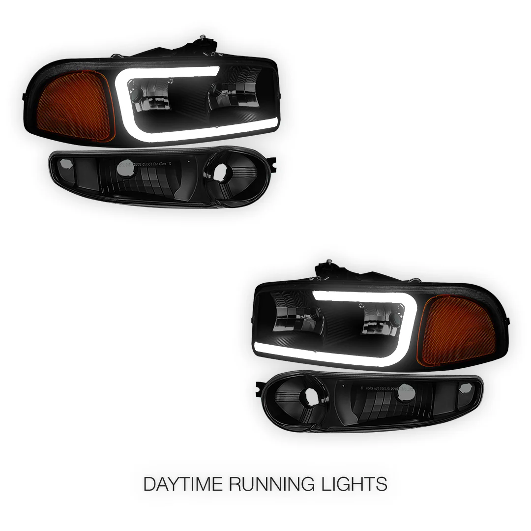 GMC Yukon SL / SLE / SLT (2000 - 2006) LED DRL Headlights LH + RH - Image 14