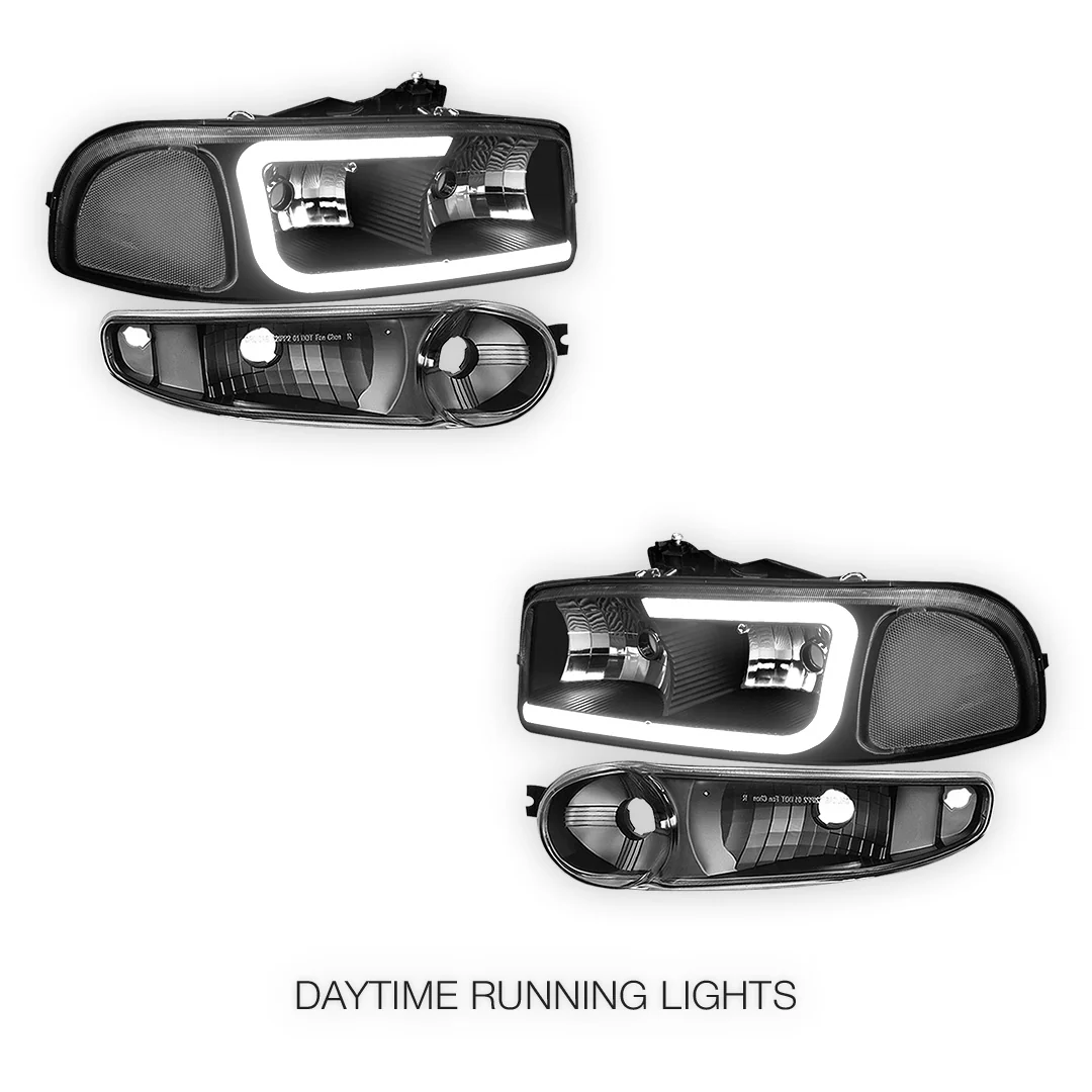 GMC Yukon SL / SLE / SLT (2000 - 2006) LED DRL Headlights LH + RH - Image 2