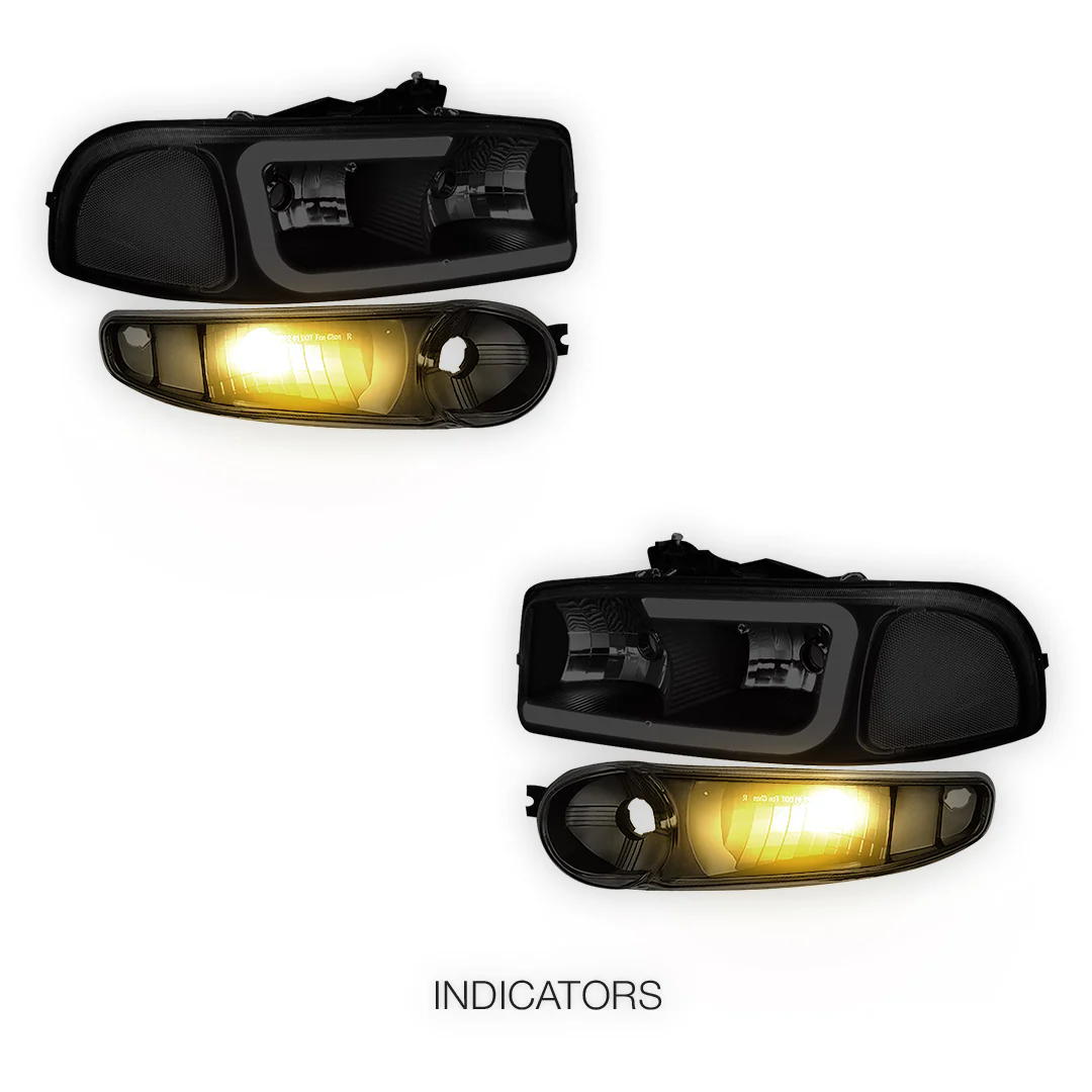 GMC Yukon SL / SLE / SLT (2000 - 2006) LED DRL Headlights LH + RH - Image 21
