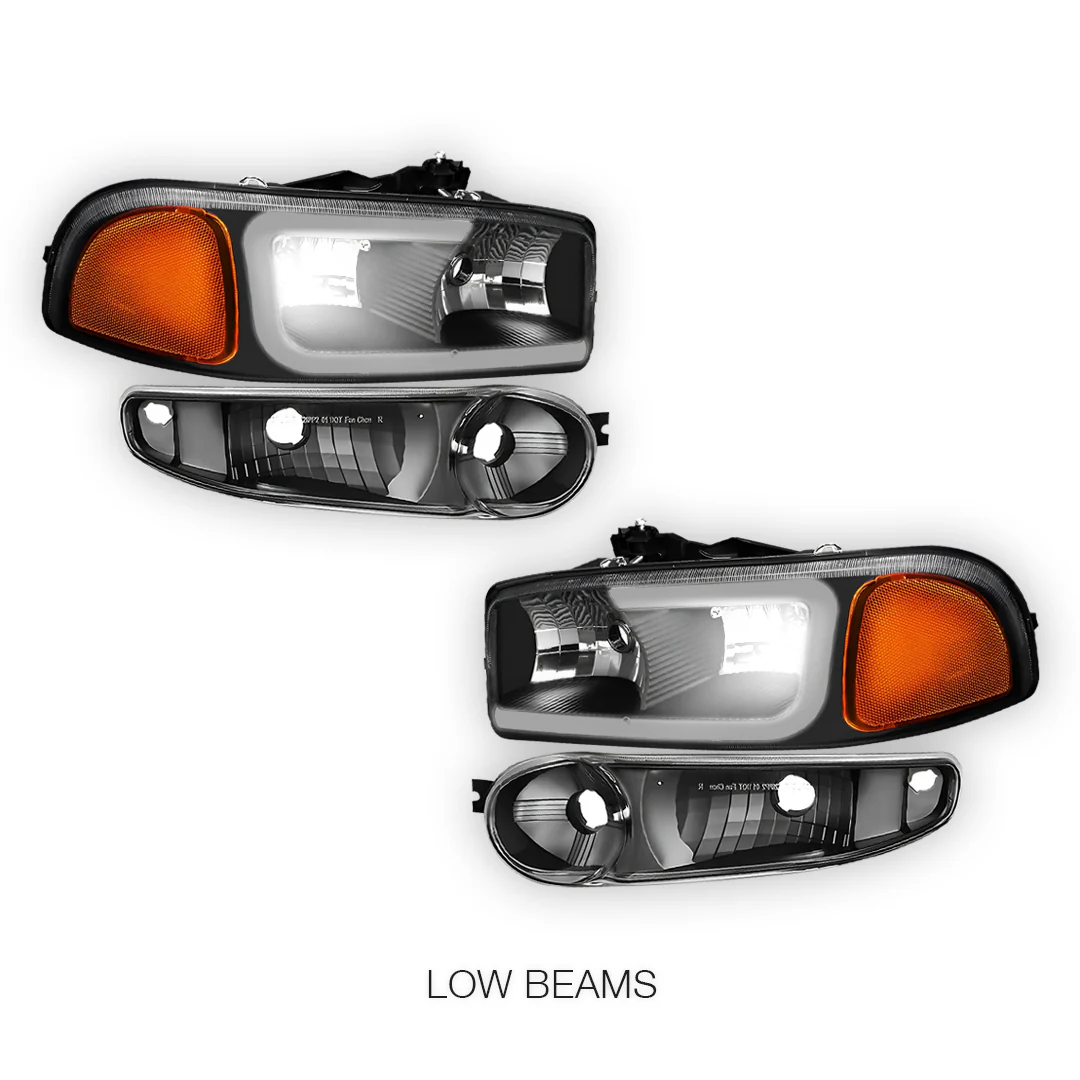 GMC Yukon XL 1500 (2001 - 2006) LED DRL Headlights LH + RH - Image 4