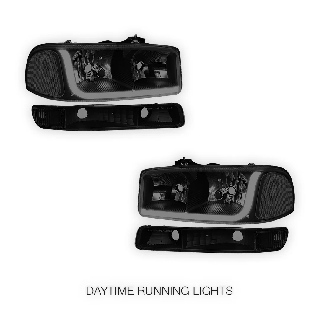 GMC Yukon XL 1500 SLE / SLT (2000 - 2006) LED DRL Headlights LH + RH - Image 20