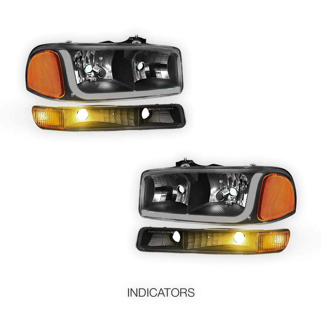 GMC Yukon XL 1500 SLE / SLT (2000 - 2006) LED DRL Headlights LH + RH - Image 3