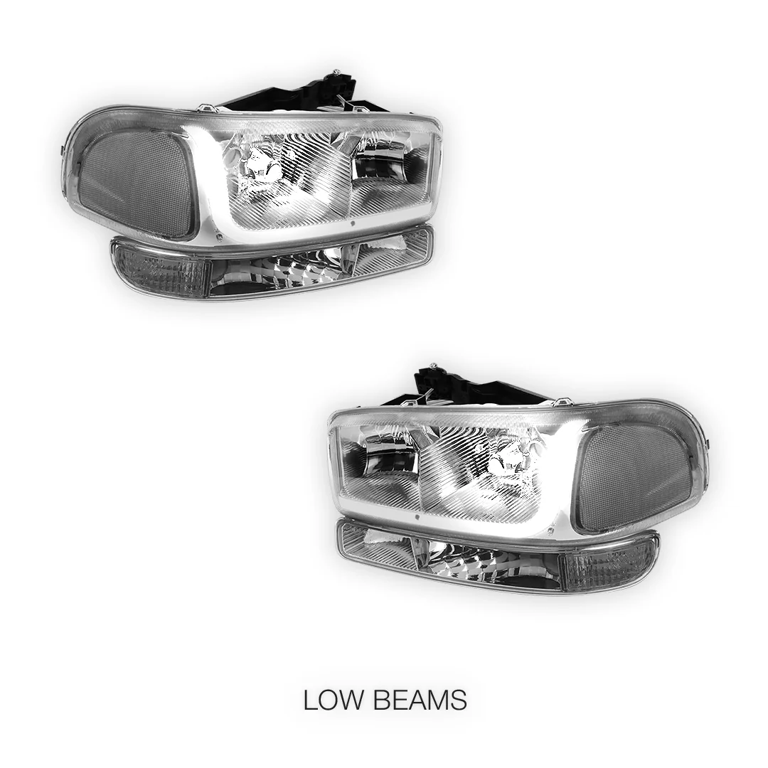 GMC Yukon XL 1500 SLE / SLT (2000 - 2006) LED DRL Headlights LH + RH - Image 34