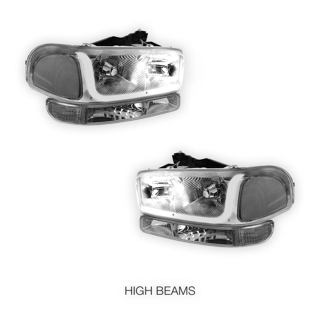 GMC Yukon XL 1500 SLE / SLT (2000 - 2006) LED DRL Headlights LH + RH - Image 35