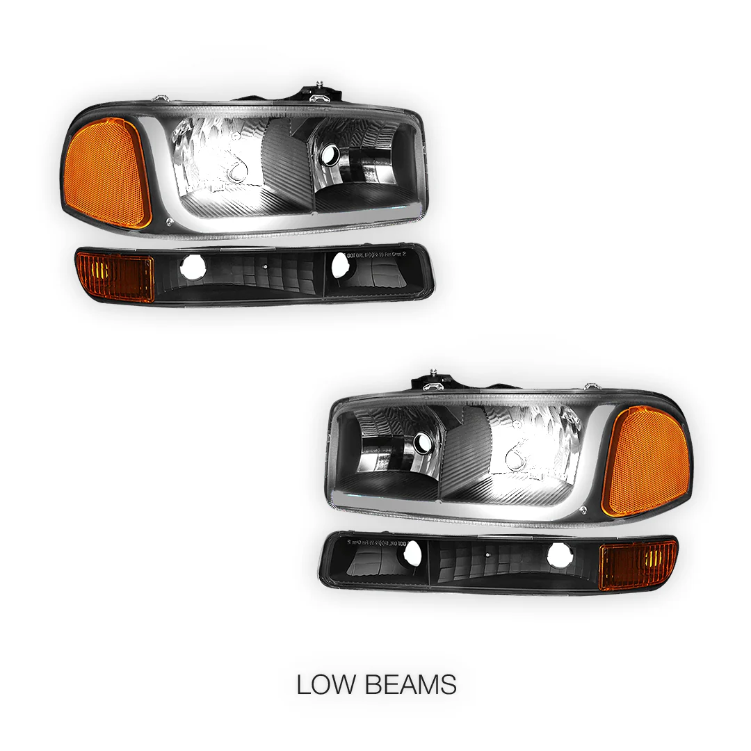 GMC Yukon XL 1500 SLE / SLT (2000 - 2006) LED DRL Headlights LH + RH - Image 4
