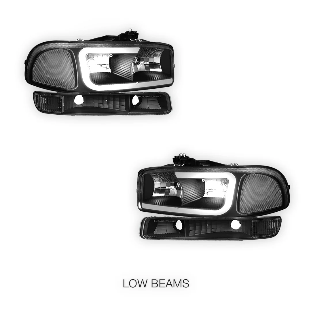 GMC Yukon XL 1500 SLE / SLT (2000 - 2006) Pair LED DRL Headlights LH + RH - Image 10