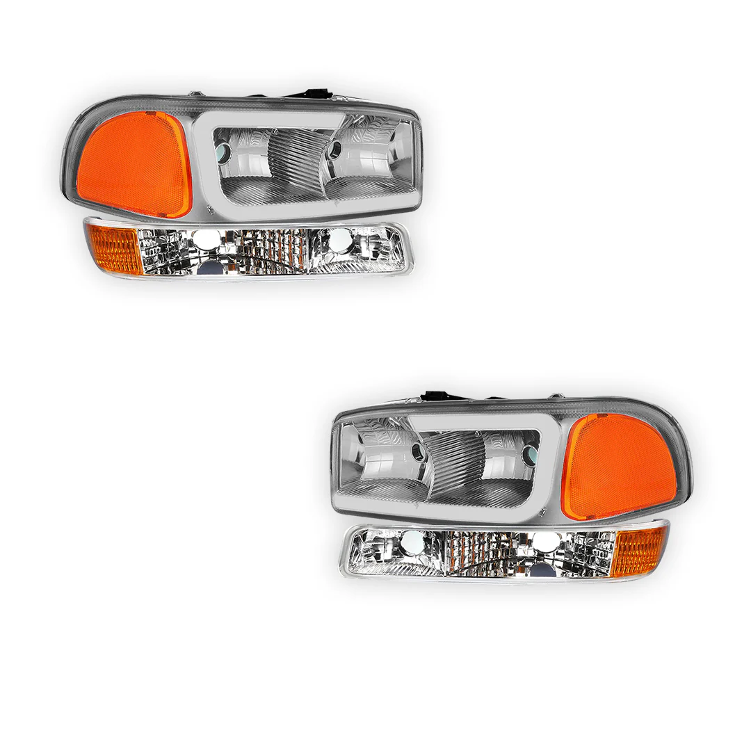 GMC Yukon XL 1500 SLE / SLT (2000 - 2006) Pair LED DRL Headlights LH + RH - Image 18