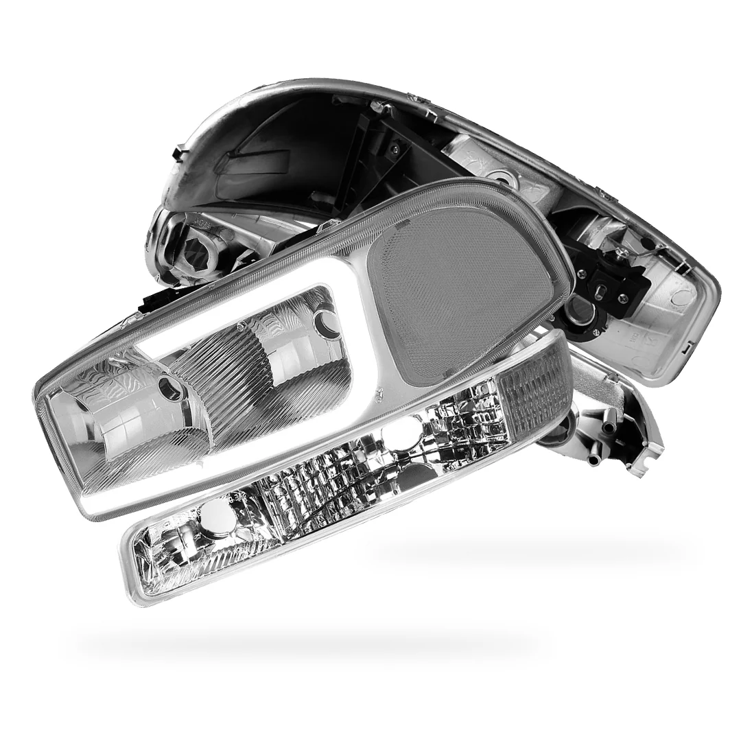 GMC Yukon XL 1500 SLE / SLT (2000 - 2006) Pair LED DRL Headlights LH + RH - Image 19