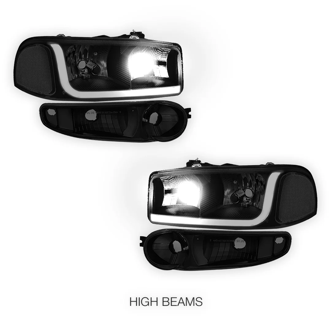 GMC Yukon XL 1500 SLE / SLT (2001 - 2006) LED DRL Headlights LH + RH - Image 5